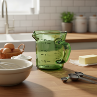 Tasse à mesurer le café et les liquides, 70 ml, verte, moderne, à double bec, résistante à la chaleur, écologique, avec poignée de barista, outils pour café et thé