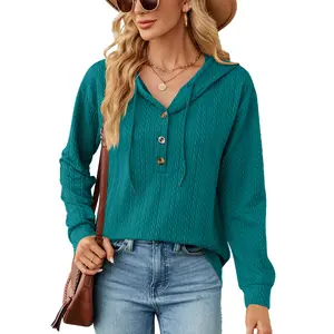New Long Sleeve Adult Women Solid Pullover Hoodie Top Girls Street Wear Style Women's Hoodie Sweatshirt Clothing