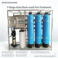 Système de purification d'eau par osmose inverse automatique 200L/H avec pompe, système de traitement d'eau industrielle pour la production d'eau pure