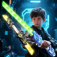 Sabre laser télescopique en plastique à double lame, jouet sabre laser clignotant aux couleurs vives, jouet de cosplay, jouet de combat pour enfants