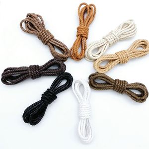 Meilleures ventes : Lacets en corde de chanvre tressée de 4 mm, cirés, imperméables, plusieurs couleurs disponibles, pour bottes Martin, chaussures décontractées en cuir, lacets ronds - Product Image 3