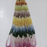 Perles de saphir naturel multicolores facettées de 3 mm, provenant du fabricant au prix d'usine, perles de saphir arc-en-ciel colorées