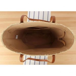 Sac à bandoulière rayé en papier tressé grande capacité pour femme, résistant à l'eau, portable, idéal pour les vacances à la plage – Vente en gros - Product Image 5