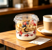 Gobelets à Açaï Personnalisés avec Logo Imprimé 14oz/16oz, Gobelets à Parfait avec Couvercles, Gobelets à Dessert en Plastique Transparent, Gobelets à Smoothie pour Yaourt et Jus de Fruits