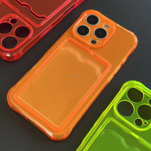 Coque de téléphone en TPU transparente mince sur mesure en vrac avec fente pour carte design élégant fabricant de coque de téléphone Logo personnalisé coque de téléphone pour iPhone 16 - Product Image 1
