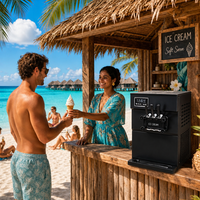 Machine à Glace Commerciale 3 Saveurs, Machine à Glace Soft Serve de Comptoir pour Entreprises, Prix des Cornets de Glace au Yaourt