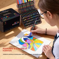 Marqueur liquide acrylique noir non effaçable à pointe souple pour étudiants, idéal pour la peinture artistique et l'aquarelle, modèle 2508