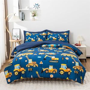 Ensemble de literie 3D pour enfants, camion de construction, voitures de dessin animé, tracteur, équipement pour chambre de garçons, hôtels - Product Image 3