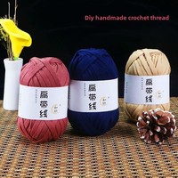 Prix Spécial Panier de Rangement au Crochet Fait Main en Fil Mélangé Rayonne/Polyester Teint Haute Ténacité - Kit de Bande de Tissu Plat en Maille