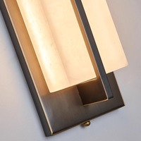 Lampes murales en marbre LED en cuivre de haute qualité, longues et rectangulaires, pour extérieur, avec fonction étanche IP 65, éclairage décoratif