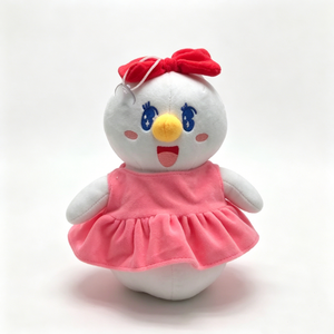 Muñeco de nieve de peluche personalizado con lazo rojo y vestido rosa, muñeco de nieve de invierno, muñeco de nieve de peluche para niña, lindo muñeco de nieve de peluche. - Product Image 4