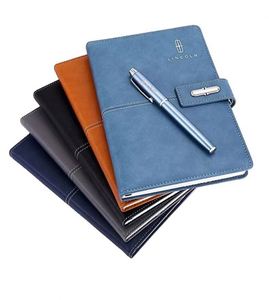 Customizable 2024 Luxury Stationery Item Notebook Gift Set Promotional Business Gifts Red Leather A5 <b>Journal</b> Notepad With Pen - Product Image 4