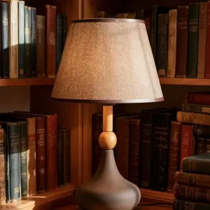 Lámpara de Mesa de Cerámica Vintage E27 con Pantalla de Tela Nórdica para Dormitorio, Sala de Estar, Decoración de Interiores, Lámpara de Noche - Product Image 4