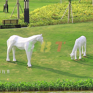 Libit Fiberglass Sculpture <b>Block</b> Horse Geometric Outdoor Garden Animal Ornament Floor <b>Mount</b> Single Piece - Product Image 2