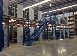 Dual-Use 5-Layer Multi-Level Stainless Steel Mezzanine Rack Powder Coated Surface for Indoor Warehouse Storage Corrosion - Product Image 2