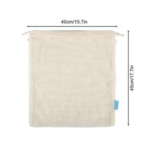 Bolsa de Algodón Orgánico Biodegradable, Ecológica, Libre de Plástico, Reutilizable para Verduras y Productos Agrícolas - Product Image 5