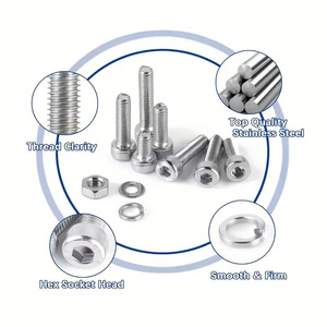 1018Pcs 304 Stainless Steel Internal Hex Screw Nut Washer Assortment Kit GBT71 Grade A Hand <b>Tool</b> <b>Set</b> - Product Image 4