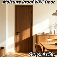 Porte battante WPC étanche anti-parasites avec film de surface écologique pour travaux de construction d'appartements commerciaux et de chambres d'hôtes