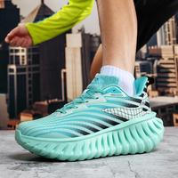 Chaussures de course pour hommes en PU antidérapant avec amorti, super élastiques, style rétro, baskets décontractées pour la randonnée en extérieur, vente en gros d'usine