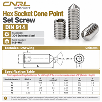 Vis sans tête à six pans creux en acier inoxydable 304 DIN 914 A2-70 M3-M8 RuiLi, fournisseur en gros OEM