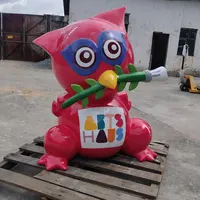 Fiberglas kırmızı papağan karikatür hayvan modeli yağ puck aksiyon figürü dekoratif heykel karakter karikatür özel
