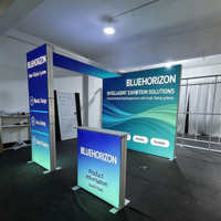 Boîte à lumière LED rétroéclairée sans cadre en aluminium 10x10 20x10 pour stand d'exposition, présentoir en tissu lumineux étanche