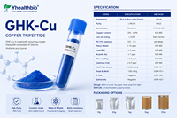 Poudre lyophilisée de peptide de cuivre GHK-Cu pour la réparation de la peau, ingrédients cosmétiques en poudre de peptide GHK-Cu, peptide de cuivre bleu