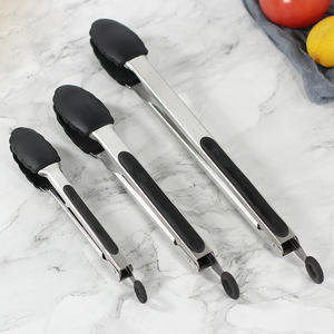 Gadget de cuisine, pinces de service de 7, 9, 12 pouces, pinces de cuisine pour aliments, pinces de cuisine en acier inoxydable avec embouts en <span class=keywords><strong>silicone</strong></span> - Product Image 4