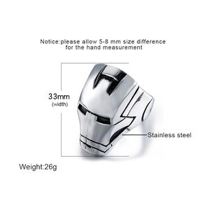 Joyería de acero inoxidable de alta calidad, anillos de Iron Man <span class=keywords><strong>Superman</strong></span> para hombres y niños, marca con logotipo personalizado - Product Image 2