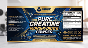 Gentian Nutrition Créatine Monohydrate en Poudre 100% Pure Ultra Micronisée 300g 1 dose par prise 24 mois pour la force musculaire - Product Image 4