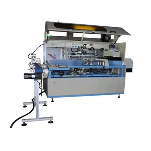 Automatic one colour cylinder screen printing machine for liquid bottles containers