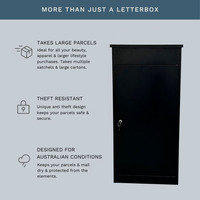 WELDON Grande boîte aux lettres et à colis détachable en acier inoxydable, étanche, autoportante, pour extérieur, jardin, maison, utilisation postale
