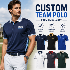 OEM ODM Breathable Short Sleeve Contrast <b>Collar</b> Performance <b>Men</b> High Quality Custom logo Team Polo <b>Shirts</b> - Product Image 1