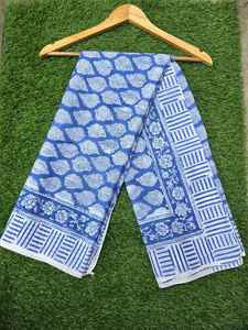 Hand Block Print Cotton <b>Sarong</b> Lightweight Breathable Beach <b>Wrap</b> Versatile Summer Clothing Accessory With Soft Natural Fabric - Product Image 3