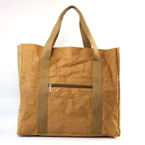 Customization Eco Friendly nature brown color washable kraft Shopping Packaging Recyclable Paper Bags Designs