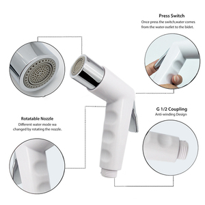 Salle de bain Pistolet <span class=keywords><strong>Toilette</strong></span> <span class=keywords><strong>Portative</strong></span> De Nettoyage En Plastique ABS Shattaf poche petit pulvérisateur de bidet Douche - Product Image 2