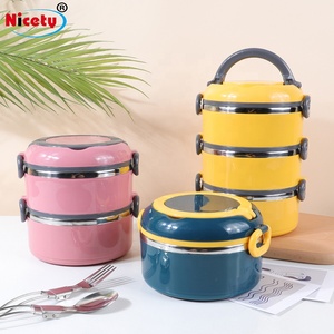 Scatola da pranzo tiffin in acciaio inossidabile colorato thermos impilabile lunch box porta porta-pranzo tiffin carrier - Product Image 1