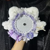 Penyangga Lencana, Penyangga Lencana Kucing Malaikat Lucu Berenda, Ornamen Renda Lolita Buatan Tangan Asli untuk Tas Ita, Aksesori Anime
