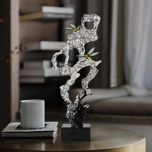 Ornement en pierre de Taihu transparente, nouveau style chinois, luxe léger, décoration pour salon, meuble TV, bureau - Product Image 4