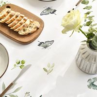 Nappe de table rectangulaire printemps été 137*274cm, couverture de table florale eucalyptus pour décor de dîner de pique-nique de fête