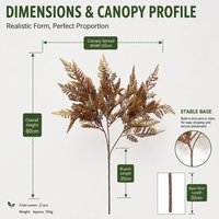 Fougère Artificielle Rustique à 27 Franges, Faux Fucus Nordique pour Décoration d'Automne, Idéale pour Comptoirs de Café et Bars, Plantes Artificielles