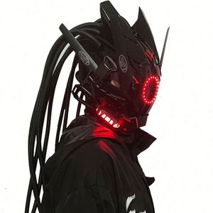 Masque Cyberpunk LED rechargeable, respirant, écologique, multi-couleurs, pour fêtes, thème super-héros, utilisation en extérieur, Halloween - Product Image 6