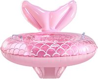Bouée de sauvetage gonflable en PVC écologique en forme de queue de sirène rose pour enfants, siège de bain de sécurité pour bébé