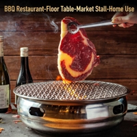 Barbecue rond commercial au charbon de bois avec brasero japonais et plaque de cuisson