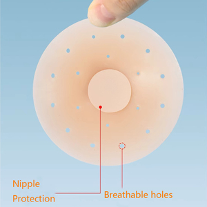Cubrepezones de Silicona Sólida Perforada, Adhesivos Transpirables Reutilizables, Cubrepezones Invisibles Color Piel para <span class=keywords><strong>Mujer</strong></span> - Product Image 3