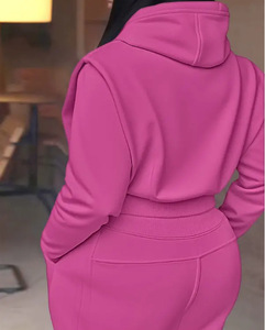 <span class=keywords><strong>Tuta</strong></span> <span class=keywords><strong>da</strong></span> <span class=keywords><strong>Palestra</strong></span> Antivento Personalizzata per <span class=keywords><strong>Donna</strong></span>, Taglie Forti, Completo Yoga Fitness con Maniche Corte, Top Sportivo con Cappuccio, Set Due Pezzi Lungo - Product Image 4