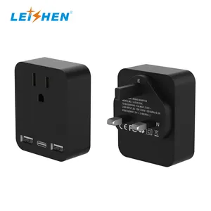 Leishen US to UK Ireland Adaptateur de prise de voyage Type G Adaptateur de prise de courant avec 3 ports USB pour les États-Unis vers l'Angleterre Londres Écosse Irlandais