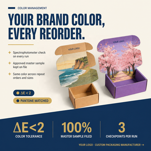 Caja de Cartón Corrugado Impresa Personalizada al por Mayor, Impresión a Todo Color en el Interior y Exterior, Caja de Regalo con Lazo Rosa y Corazón - Product Image 3
