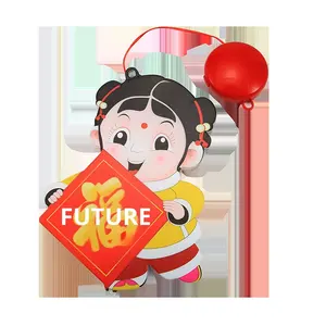 Lanterne rouge décorative de style traditionnel chinois pour le Nouvel An, étanche IP65, <span class=keywords><strong>avec</strong></span> <span class=keywords><strong>ventouse</strong></span>, à suspendre, lumières LED portatives - Product Image 5