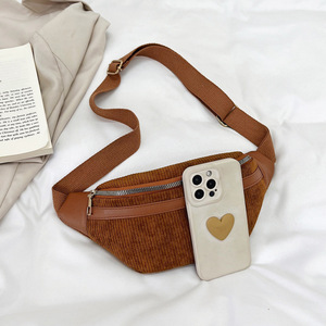 Borsa a tracolla unisex in velluto a coste per ragazze giapponesi e coreane, nuovo stile 2025, <span class=keywords><strong>marsupio</strong></span> porta cellulare, piccola borsa a tracolla retrò con lettere - Product Image 4